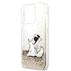 Karl Lagerfeld Karl Lagerfeld Liquid Glitter Choupette Fun - ohišje za iPhone 13 Pro Max (zlato)