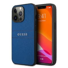 Guess Guess Saffiano Metal Logo Stripes - Ohišje za iPhone 13 Pro (modro)