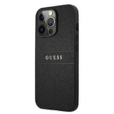 Guess Guess Saffiano Metal Logo Stripes - Ohišje za iPhone 13 Pro (črno)