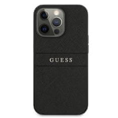 Guess Guess Saffiano Metal Logo Stripes - Ohišje za iPhone 13 Pro (črno)