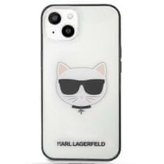 Karl Lagerfeld Karl Lagerfeld Ikonik Choupette Head - Ohišje za iPhone 13 (prozoren / črn okvir)