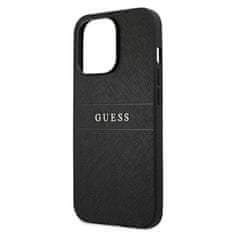 Guess Guess Saffiano Metal Logo Stripes - Ohišje za iPhone 13 Pro (črno)