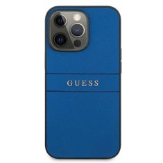 Guess Guess Saffiano Metal Logo Stripes - Ohišje za iPhone 13 Pro (modro)