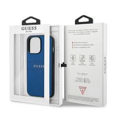 Guess Guess Saffiano Metal Logo Stripes - Ohišje za iPhone 13 Pro (modro)