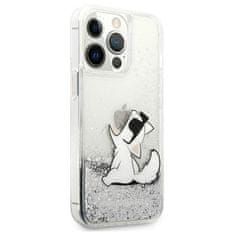 Karl Lagerfeld Karl Lagerfeld Liquid Glitter Choupette Fun - Ohišje za iPhone 13 Pro (srebrno)