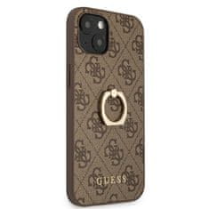 Guess Ohišje z obročkom Guess 4G - Ohišje za iPhone 13 mini (rjavo)