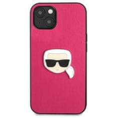 Karl Lagerfeld Karl Lagerfeld PU usnje Karl's Head Metal - etui za iPhone 13 mini (roza)