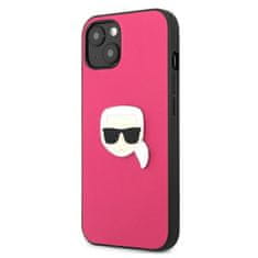 Karl Lagerfeld Karl Lagerfeld PU usnje Karl's Head Metal - etui za iPhone 13 mini (roza)