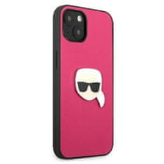 Karl Lagerfeld Karl Lagerfeld PU usnje Karl's Head Metal - etui za iPhone 13 mini (roza)