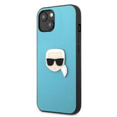 Karl Lagerfeld Karl Lagerfeld PU usnje Karl's Head Metal - etui za iPhone 13 mini (modro)