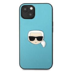 Karl Lagerfeld Karl Lagerfeld PU usnje Karl's Head Metal - etui za iPhone 13 mini (modro)