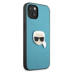 Karl Lagerfeld Karl Lagerfeld PU usnje Karl's Head Metal - etui za iPhone 13 mini (modro)