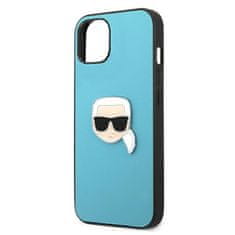 Karl Lagerfeld Karl Lagerfeld PU usnje Karl's Head Metal - etui za iPhone 13 mini (modro)