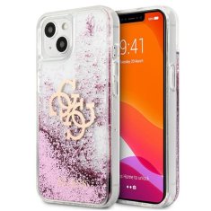 Guess Guess Liquid Glitter 4G Big Logo - etui za iPhone 13 mini (roza)