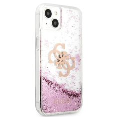 Guess Guess Liquid Glitter 4G Big Logo - etui za iPhone 13 mini (roza)