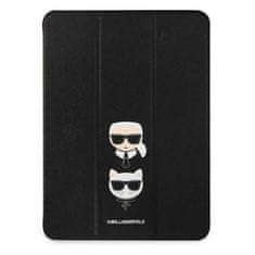 NEW Karl Lagerfeld Saffiano Karl &amp; Choupette Heads - iPad Pro 12,9" Case 2021 (črna)