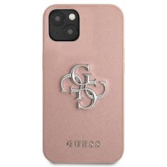 Guess Guess Saffiano 4G Big Silver Logo - etui za iPhone 13 mini (roza)