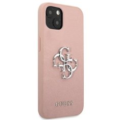 Guess Guess Saffiano 4G Big Silver Logo - etui za iPhone 13 mini (roza)