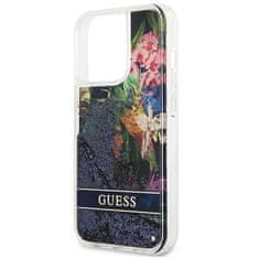 Guess Guess Liquid Glitter Flower - Ohišje za iPhone 13 Pro (modro)