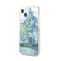 Guess Guess Liquid Glitter Flower - etui za iPhone 13 mini (modro/zeleno)