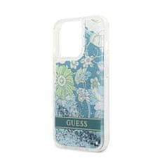 Guess Guess Liquid Glitter Flower - Ohišje za iPhone 13 Pro (modro/zeleno)