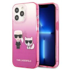 Karl Lagerfeld Karl Lagerfeld Gradient Ikonik Karl &amp; Choupette - Ohišje za iPhone 13 Pro (roza)