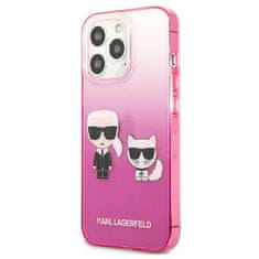 Karl Lagerfeld Karl Lagerfeld Gradient Ikonik Karl &amp; Choupette - Ohišje za iPhone 13 Pro (roza)