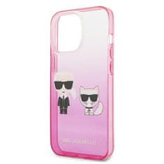 Karl Lagerfeld Karl Lagerfeld Gradient Ikonik Karl &amp; Choupette - Ohišje za iPhone 13 Pro (roza)