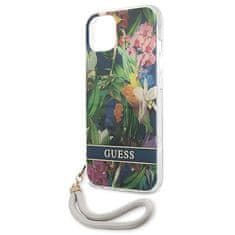 Guess Guess Flower Cord - Ohišje z vrvico za iPhone 13 mini (modro)