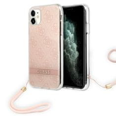 Guess Guess 4G Print Cord - Ohišje z vrvico za iPhone 11 (Roza)