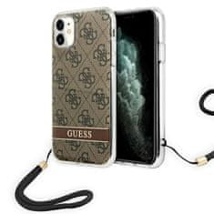 Guess Guess 4G Print Cord - Ohišje z vrvico za iPhone 11 (rjavo)