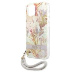 Guess Guess Flower Cord - Ohišje z vrvico za iPhone 13 mini (vijolično)