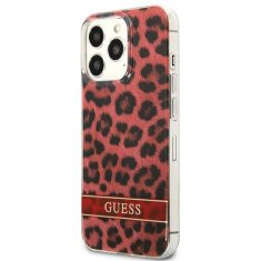 Guess Guess Leopard Electro Stripe - Ohišje za iPhone 13 Pro (rdeče)