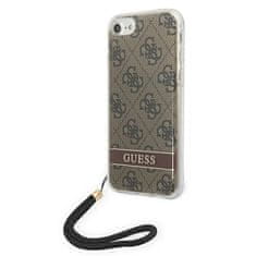 Guess Guess 4G Print Cord - Ohišje z vrvico za iPhone SE 2022 /SE 2020 / 8 / 7 (rjava)