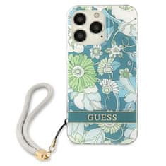 Guess Guess Flower Cord - Ohišje z vrvico za iPhone 13 Pro (zeleno)