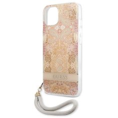 Guess Guess Flower Cord - Ohišje s povodcem za iPhone 13 mini (zlato)