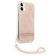 Guess Guess 4G Print Cord - Ohišje z vrvico za iPhone 11 (Roza)