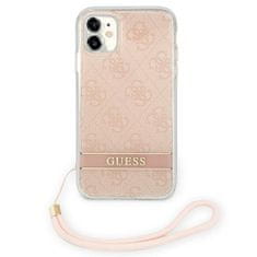 Guess Guess 4G Print Cord - Ohišje z vrvico za iPhone 11 (Roza)