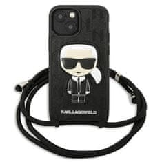 Karl Lagerfeld Karl Lagerfeld Monogram Leather Patch and Cord Iconik - etui za iPhone 13 mini