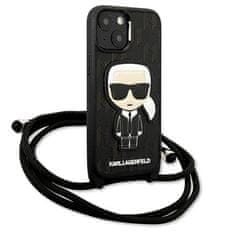 Karl Lagerfeld Karl Lagerfeld Monogram Leather Patch and Cord Iconik - etui za iPhone 13 mini