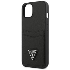 Guess Guess Saffiano Double Card Triangle - etui za iPhone 13 mini (črn)