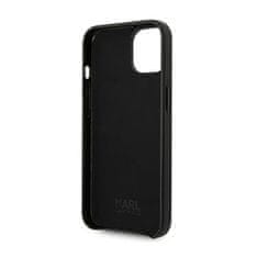 Karl Lagerfeld Karl Lagerfeld Usnjeni perforirani etui z logotipom - etui za iPhone 14 Plus (črn)