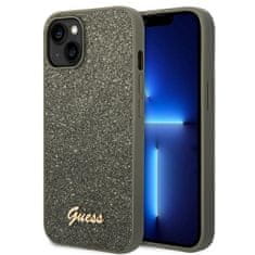 Guess Ohišje z logotipom Guess Glitter Flakes Metal - iPhone 14 Plus (zeleno)