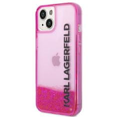 Karl Lagerfeld Karl Lagerfeld Liquid Glitter Translucent Elongated Logo Case - ohišje za iPhone 14 Plus (roza)