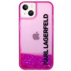 Karl Lagerfeld Karl Lagerfeld Liquid Glitter Translucent Elongated Logo Case - ohišje za iPhone 14 Plus (roza)