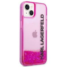 Karl Lagerfeld Karl Lagerfeld Liquid Glitter Translucent Elongated Logo Case - ohišje za iPhone 14 Plus (roza)