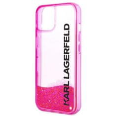 Karl Lagerfeld Karl Lagerfeld Liquid Glitter Translucent Elongated Logo Case - ohišje za iPhone 14 Plus (roza)