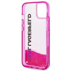 Karl Lagerfeld Karl Lagerfeld Liquid Glitter Translucent Elongated Logo Case - ohišje za iPhone 14 Plus (roza)