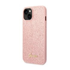 Guess Ohišje z logotipom Guess Glitter Flakes Metal - iPhone 14 Plus (roza)