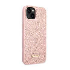 Guess Ohišje z logotipom Guess Glitter Flakes Metal - iPhone 14 Plus (roza)